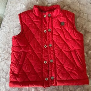 Janie and Jack Bright Red Quilted Vest